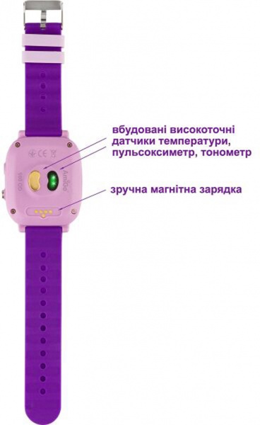 Смарт-часы AmiGo GO005 4G WIFI Thermometer purple