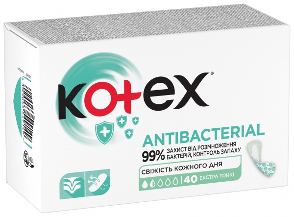 Прокладки щоденні Kotex Antibacterial 40 шт.