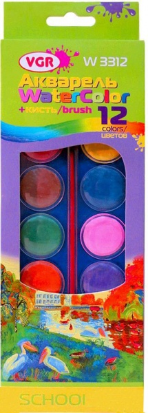 Краски акварельные Я07804_W3312 12 кольорів VGR