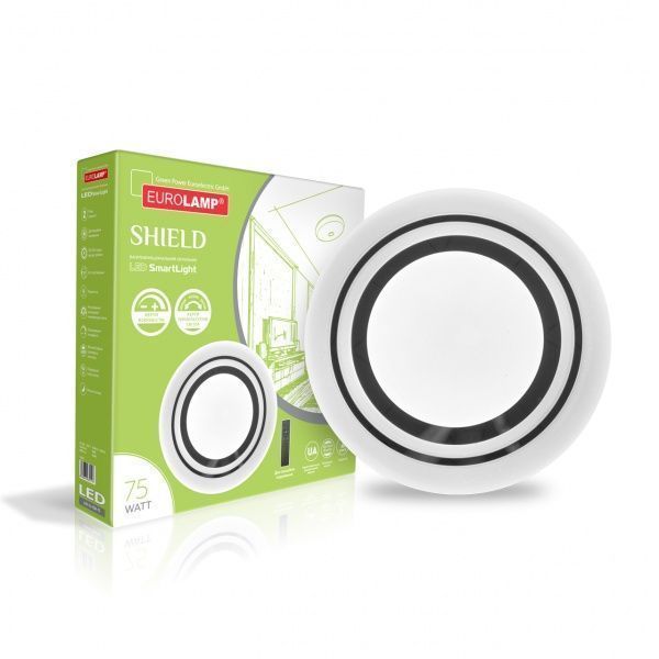 Світильник світлодіодний Eurolamp Smart Light Shield з пультом ДК 75 Вт білий із чорним 3000-6500 К LED-SL-75W-T5 