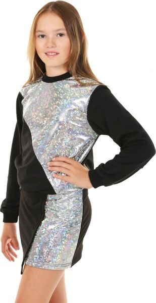 Спідниця для дівчаток Danaya р.122 чорний зі сріблястим ШЯ19-65 