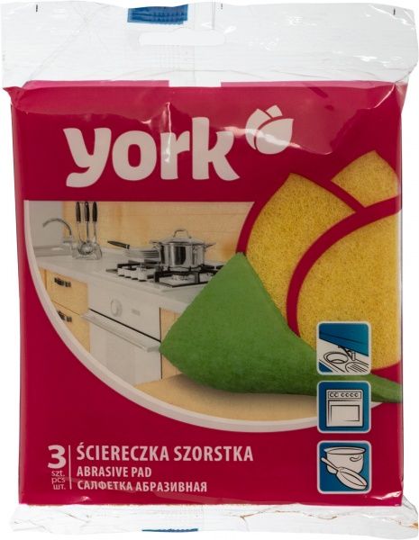 Губка York BETTY абразивная 3 шт.