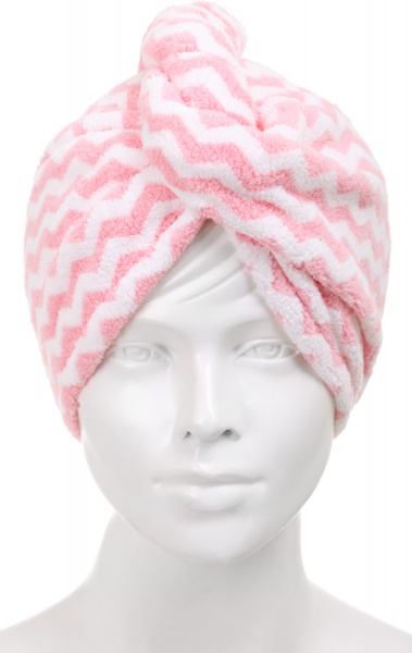 Чалма Zigzag 25x65 см рожевий із білим Luna 