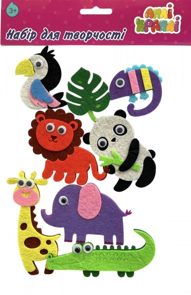 Набор мини-фигурок из фетра Аплі-Краплі Зоопарк 17 x 24 x 0,0002 см multicolor