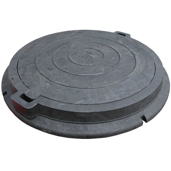 Люк канализационный PE RUSLANA 790 мм B125 без замка черный