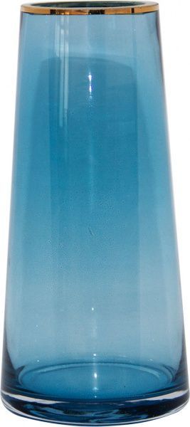 Ваза скляна блакитна Crystal Margaret 21 см YIWU