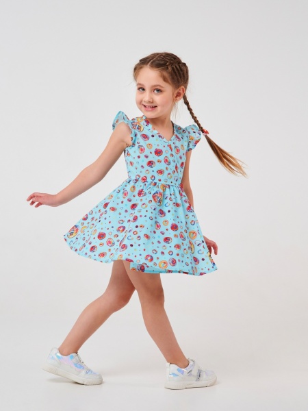 Платье Smil 120351 р.92 голубой с рисунком 