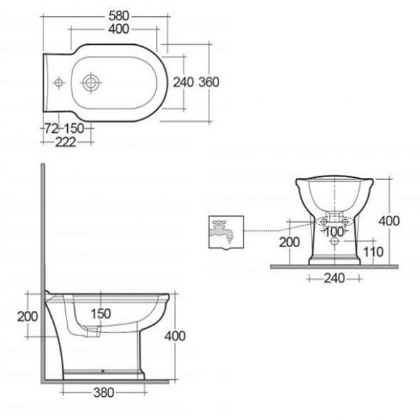 Биде R.A.K. Washington WT07AWHA