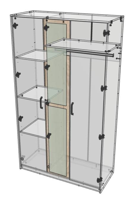 Шкаф Світ Меблів Анита 2090х1200х500 мм дуб сонома кашемир