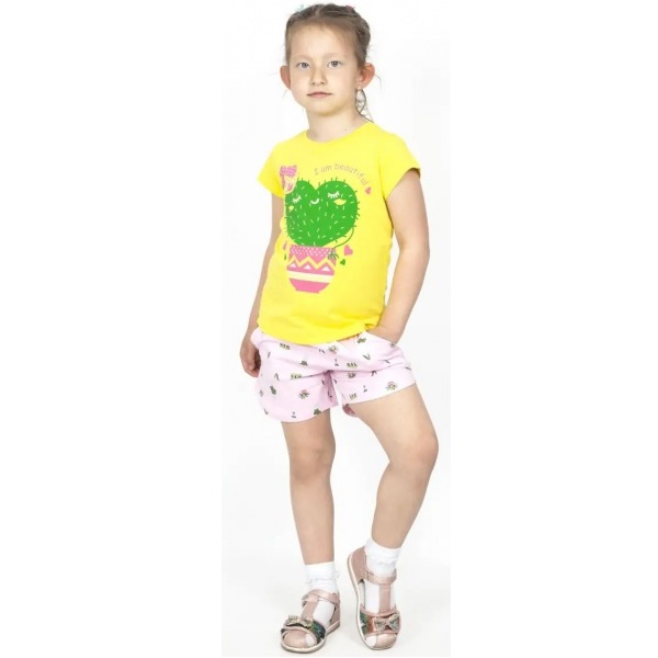 Комплект для дівчаток Roksana №0033/16083 Cacti р.128–134 жовтий із принтом №0033/16083 
