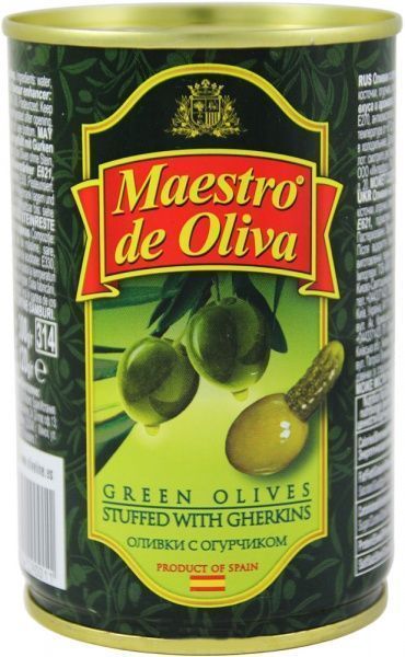 Оливки Maestro De Oliva на огірочках 300 г