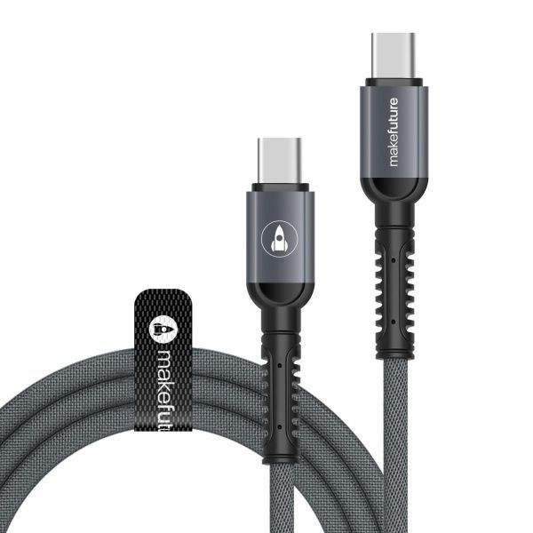 Кабель MakeFuture USB Type-C – USB Type-C 1 м denim grey (MCB-CD4GR) 18W 