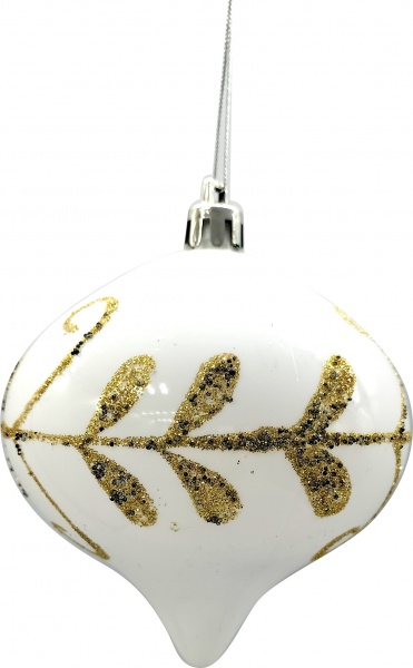 Набор елочных игрушек Юла белый 8 см 2 шт./уп. 