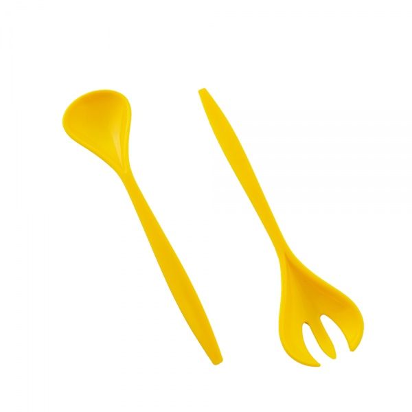 Набор ложка и вилка для салату Мульти желтый Алеана