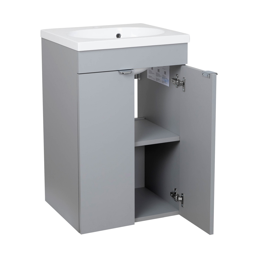 Тумба RIO сірий з умивальником Status 44 см