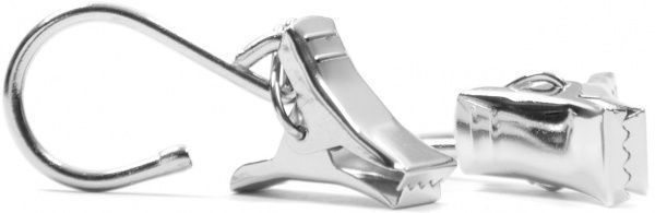 Гачки з прищіпкою для струнних карнизів Gardinia набірний нікель 