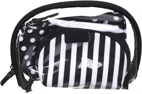 Набір косметичок Bagland Білий горох чорний із білим 