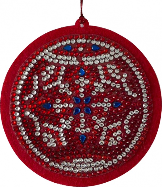 Набор для творчества со стразами (наклейка) Праздничный шар 10x10 см 178451 Діамантові ручки 