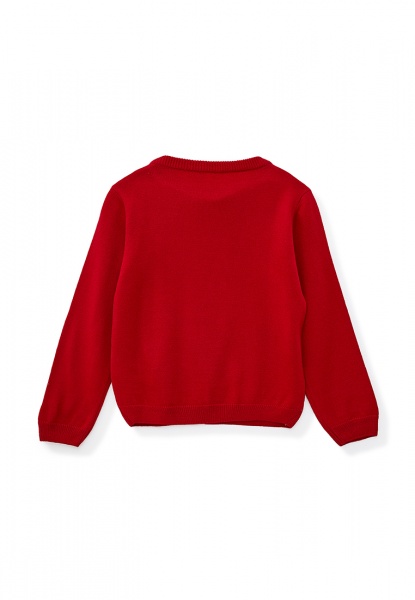 Джемпер детский унисекс ART KNIT Гном р.110-116 красный с рисунком 