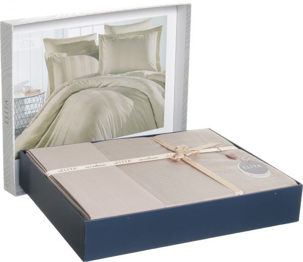 Комплект постельного белья Emboss 2 тауп Sesli Tekstil 