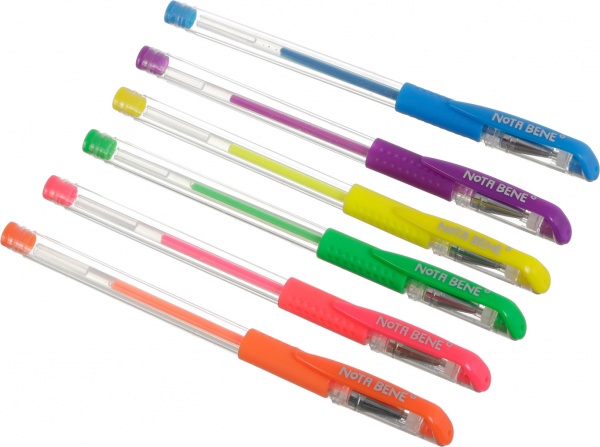 Набор ручек гелевых Nota Bene цветные неоновые 6 шт 