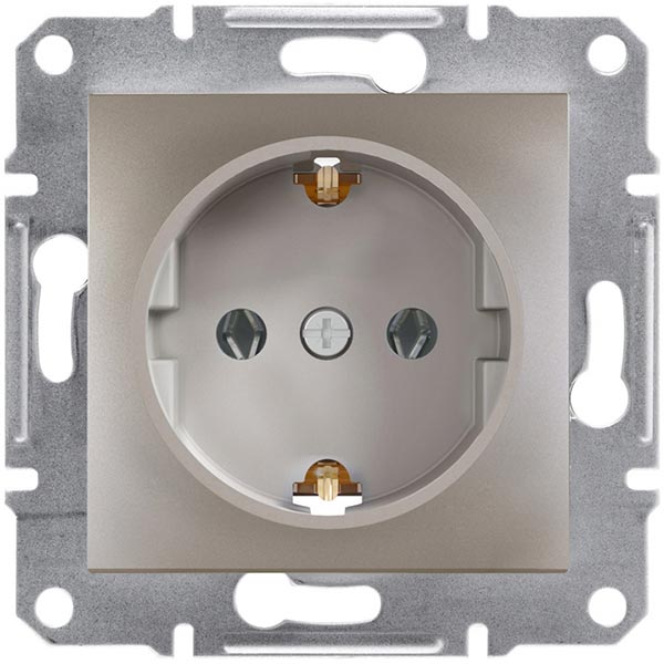 Розетка із заземленням Schneider Electric Asfora 16 А 250 В бронзовий EPH2900169