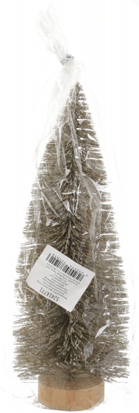 Елка декоративная настольная золотая 11x30 см