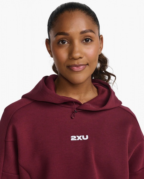 Джемпер 2XU Form Crop Hoodie WR6996a_TRU/WHT р.M червоний