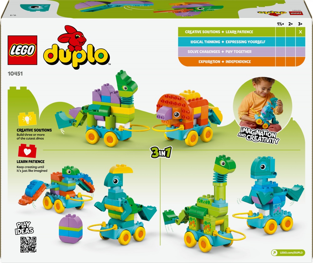 Конструктор LEGO DUPLO Динозавры на колесах 3в1 10451
