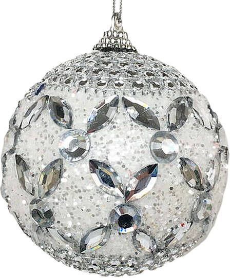 Шар пенопластовый Сетка из камней 8 см серебряный