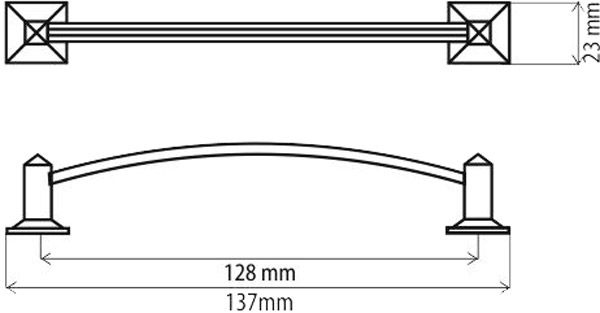 Мебельная ручка D-115 G4 128 мм старая бронза DC