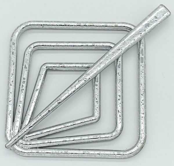 Заколка Квадрат 85х85 мм мокрое серебро В0001-2а MISLT