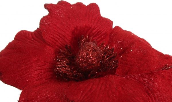 Декорація новорічна Магнолія 18 см червоний