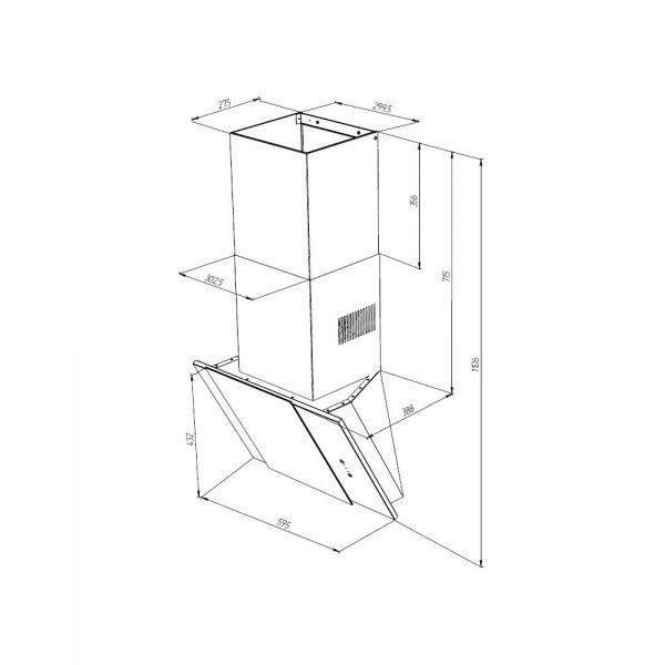 Вытяжка Pyramida NR-MV 60 E (1000) BL IX