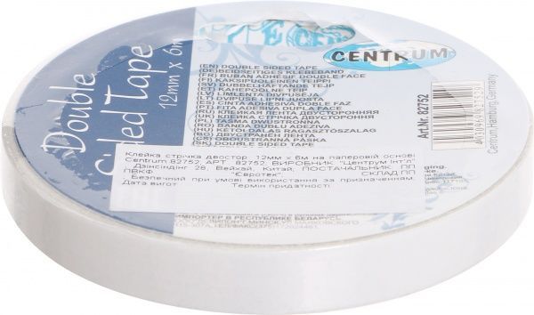 Двостороння клейка стрічка на паперовій основі 12 мм 6 м 82752 Centrum