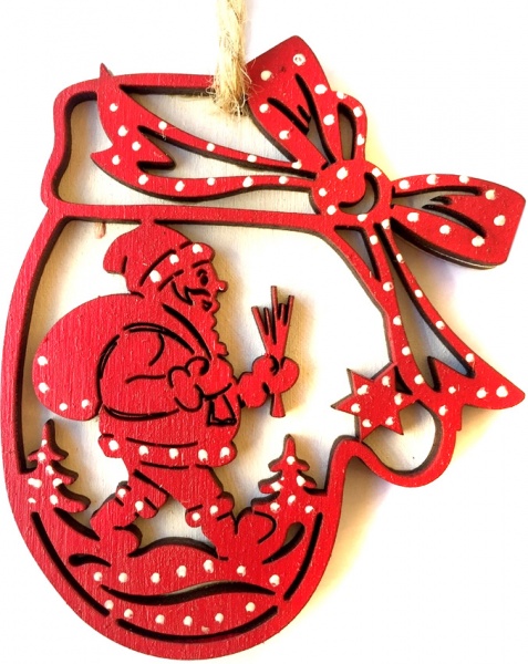 Подвеска Оберег Дед Мороз 9,5 см красный 1220342