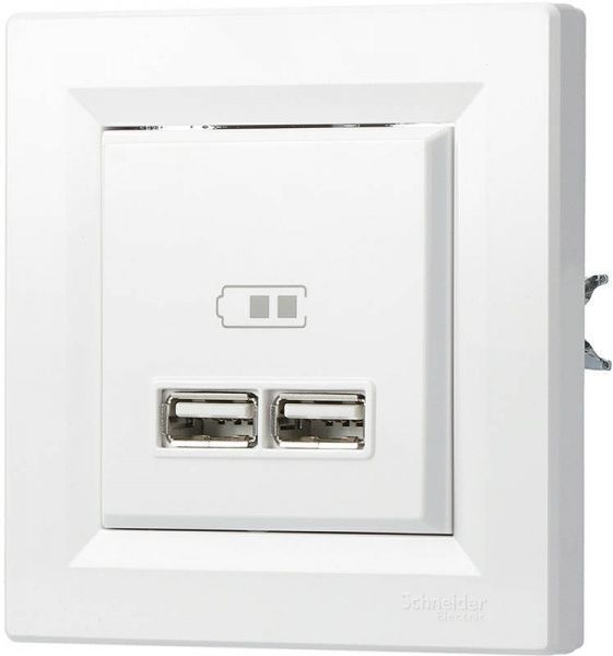 Розетка USB подвійна Schneider Electric Asfora білий EPH2700221