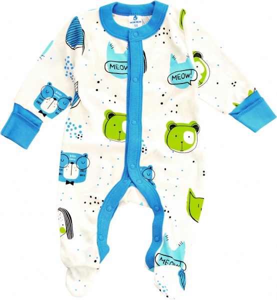 Комбінезон для хлопчика Minikin р.56 молочний/бірюзовий 22120356 