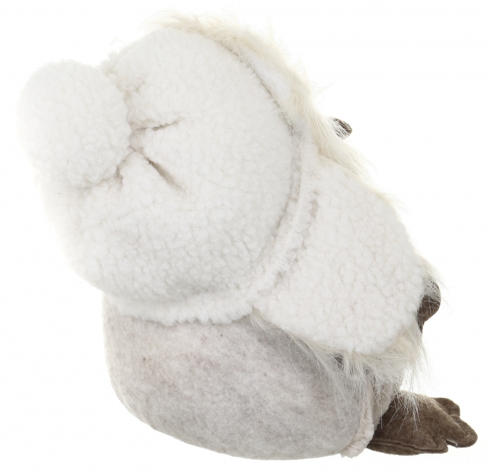 Декорация новогодняя сова в шапке-ушанке бежевая 26 см LF2233059