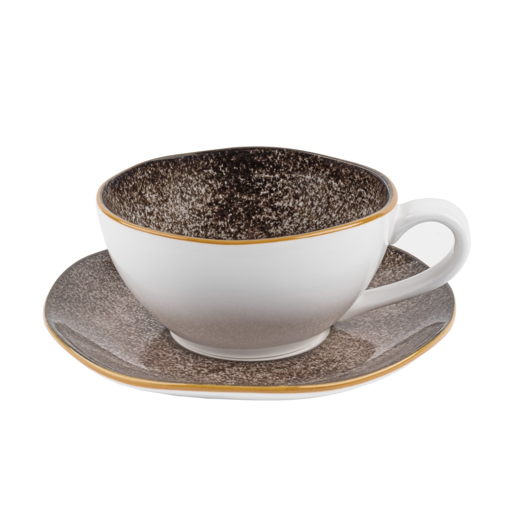 Чашка с блюдцем Krauff Grey Ferns 220 мл