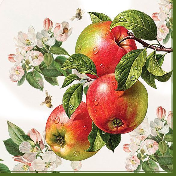 Серветки столові Silken Яблука 33х33 см кольорові 18 шт.