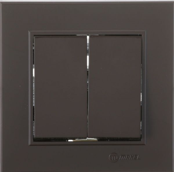 Вимикач двоклавішний Makel Karea без підсвітки 10 А 220В коричневий