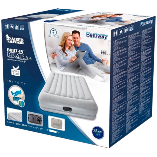 Матрас надувной Bestway со встроенным электронасосом 203x152 см