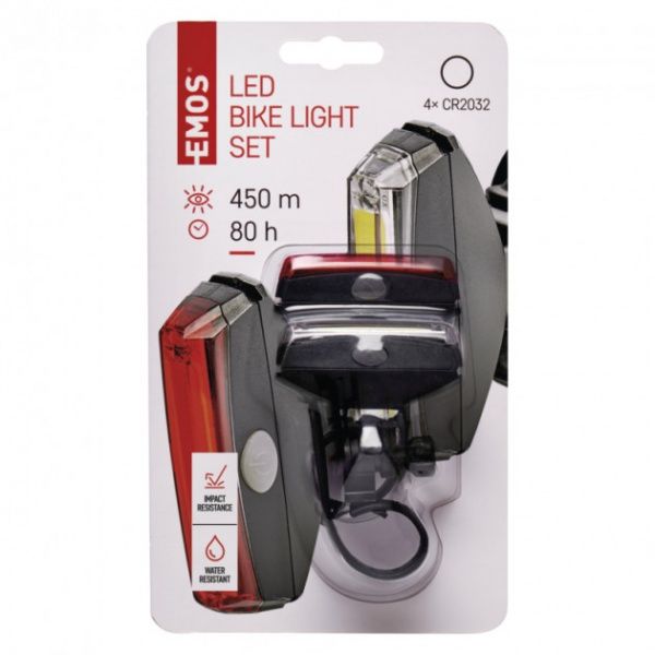 Фонарь велосипедный Emos передний + задний P3922 LED