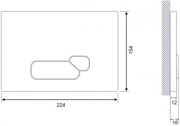 Кнопка смыва Cersanit Actis белое стекло S97-017