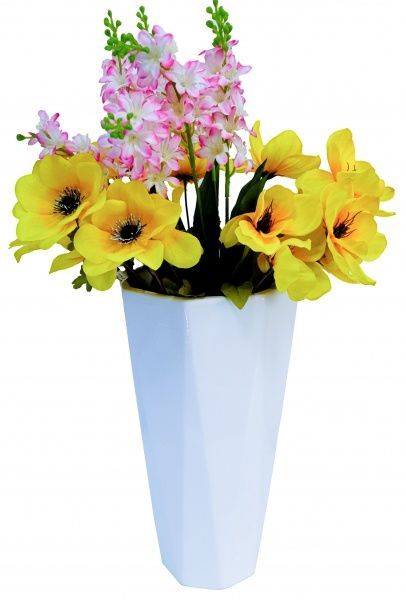 Ваза-кашпо Комета глянець білий 40 см