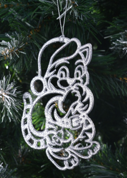 Підвіска Тигрик з мішком 2Д d 12 см срібний