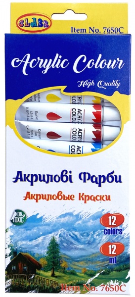 Набор акриловых красок 12 цветов 7650C 12 мл CLASS