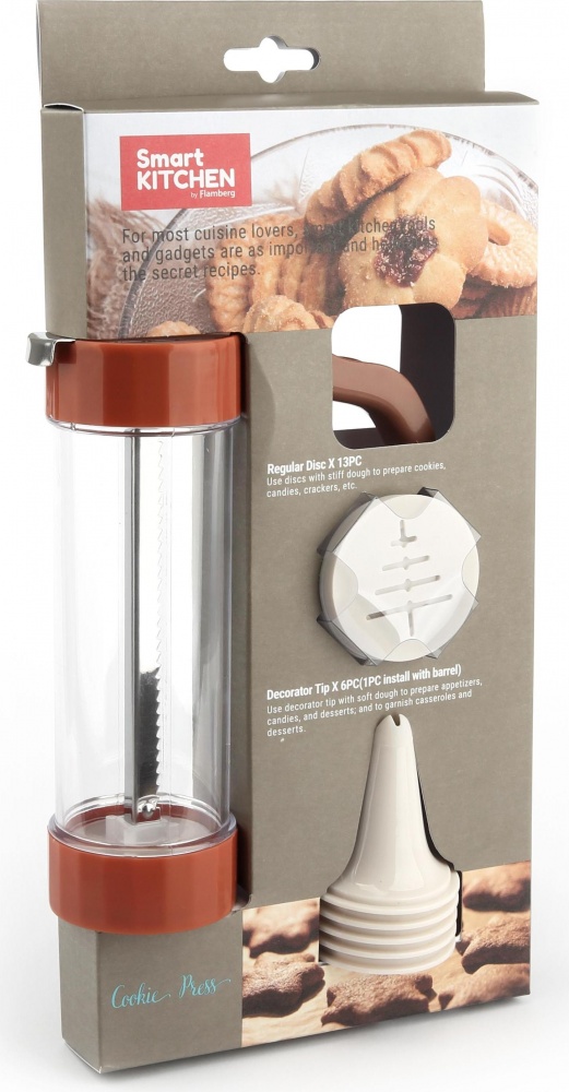 Шприц кондитерский Smart Kitchen by Flamberg механический с насадками Affection 26,7х14,6х5,4 см 20 предметов