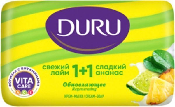 Мило Duru 1+1 Свіжий лайм та солодкий ананас 80 г 1 шт./уп.